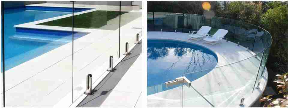 Tấm kính phẳng vs cong cho hàng rào hồ bơi