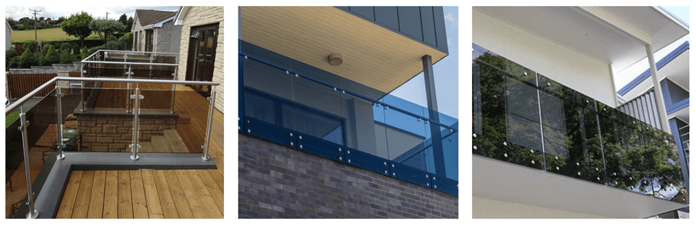 Tinted laminated tempered glass railing