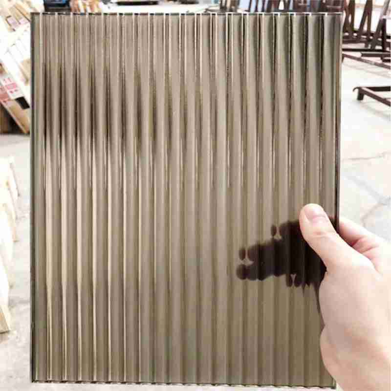 grey colored fluted glass