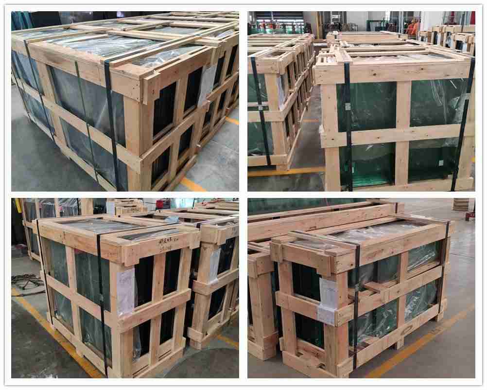 cajas de madera contrachapada fuertes empacando para vidrio aleteo