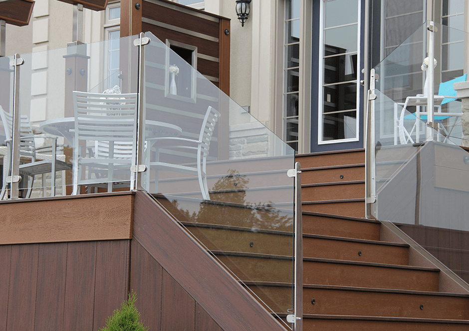 paneles de escalera de vidrio
