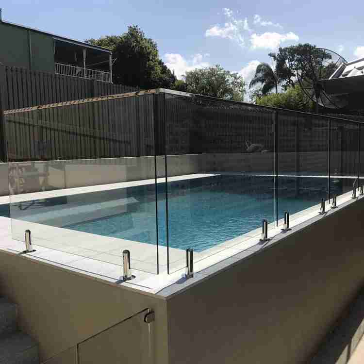 Outdoor Bottom Supports Architectural Clear Tempered Glass Swimming Pool Fencing