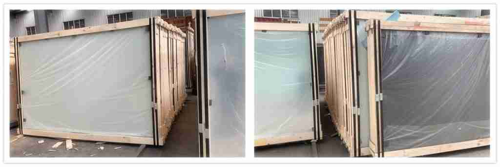 Laminated glass sheets packing details.