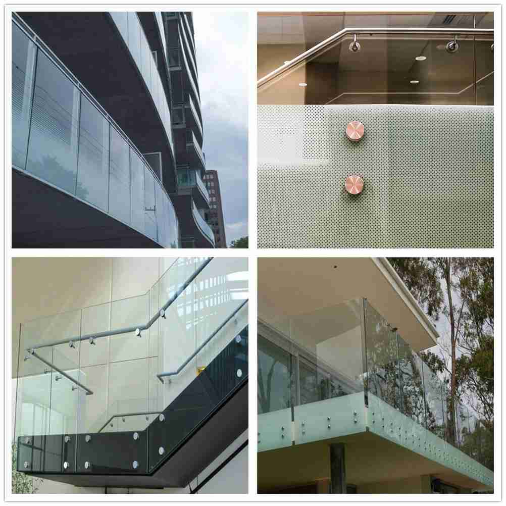 sistema de grades de vidro ao ar livre, grade de vidro exterior, balaustrada de vidro ao ar livre