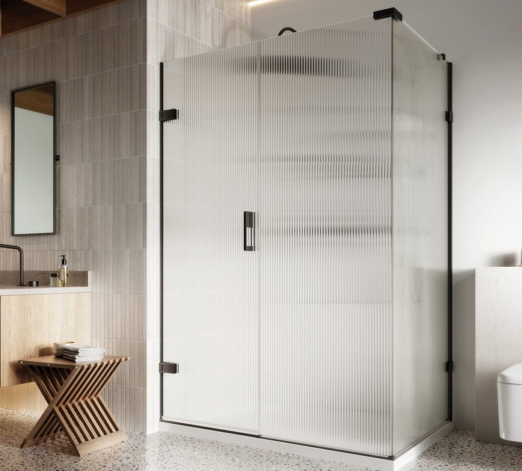 corrugated glass shower room