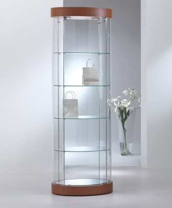 Painel de vidro curvo ultra claro de 8mm para armário de exibição de joias de vidro