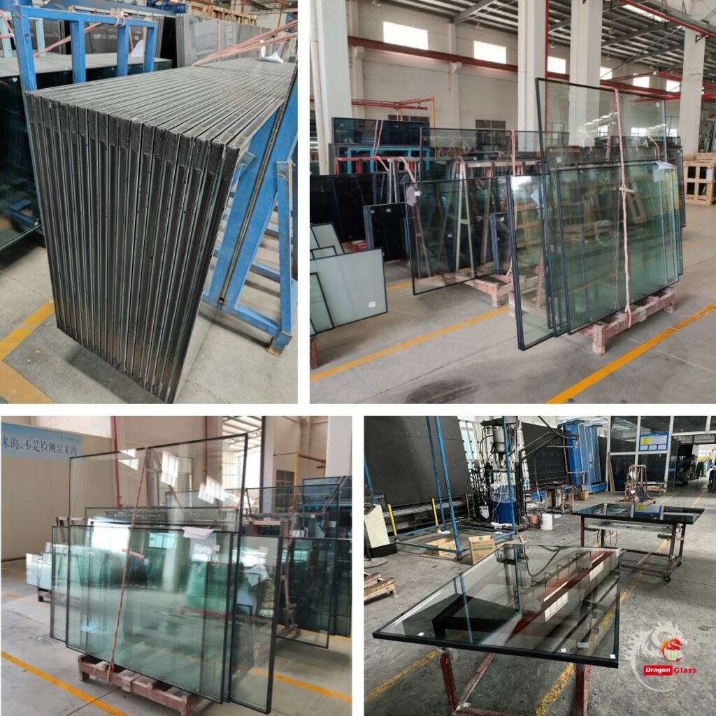 شفاف بشكل مذهل 6 مم HST + 12A + 8 مم HST منخفض الحديد نقع الحرارة اختبار الزجاج للجدران الزجاجية