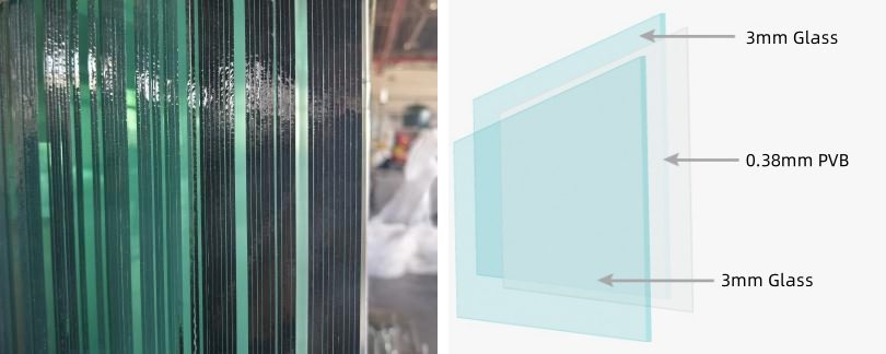 China good quality 331 clear laminated glass price, 6.38MM glass for sale