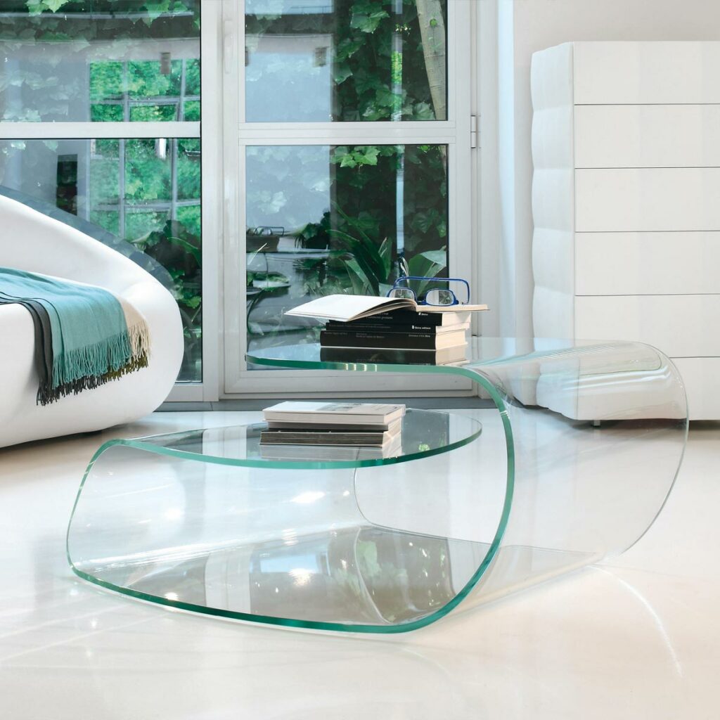 curved glass for furniture