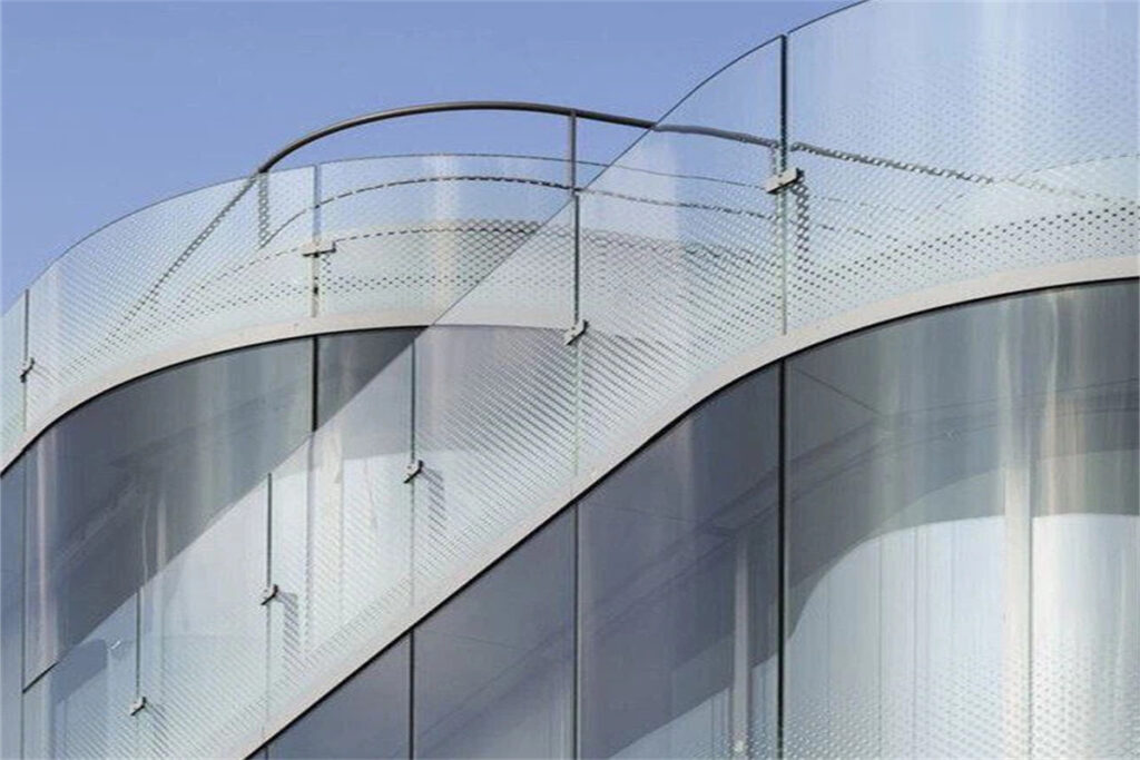 ceramic fritted curved laminated glass panel