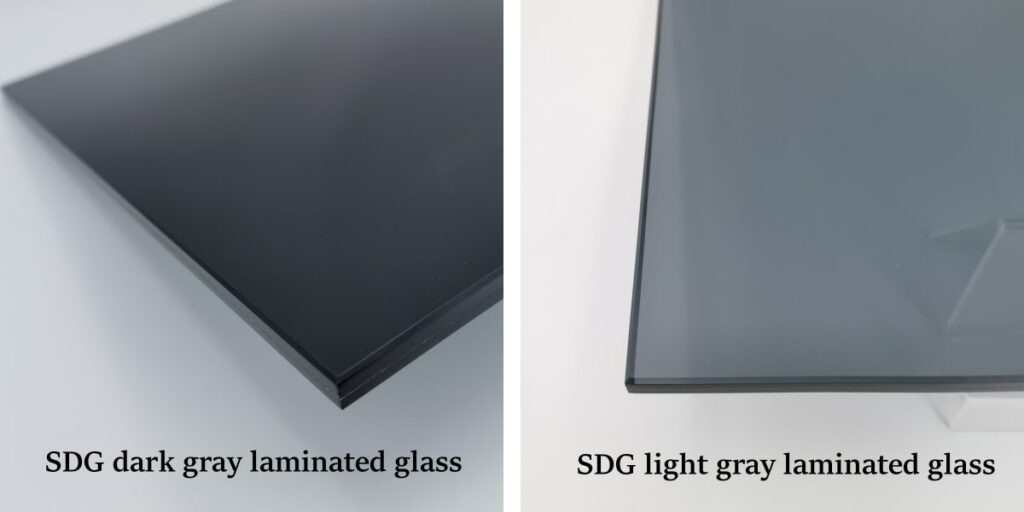 10+10 mm gray laminated glass for the deck railing system