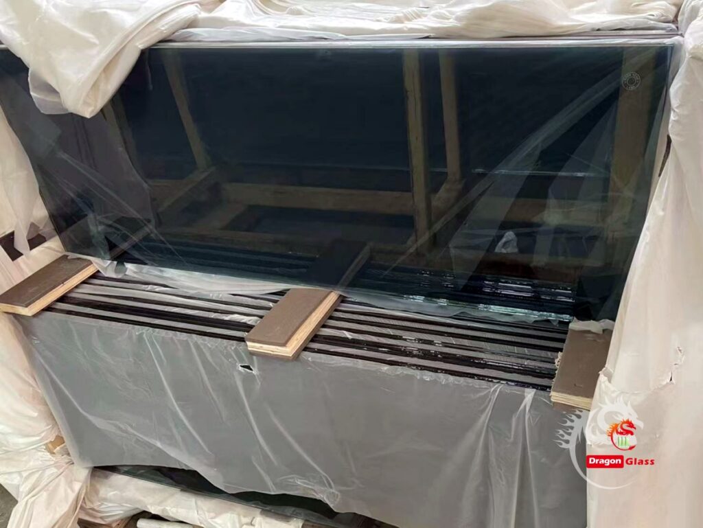 10+10 mm gray laminated glass for the deck railing system