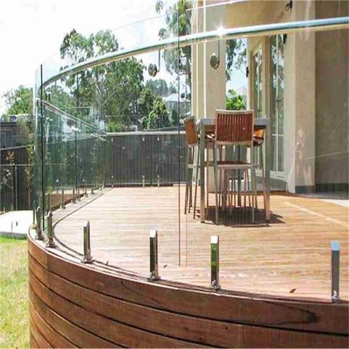 curved tempered glass railing